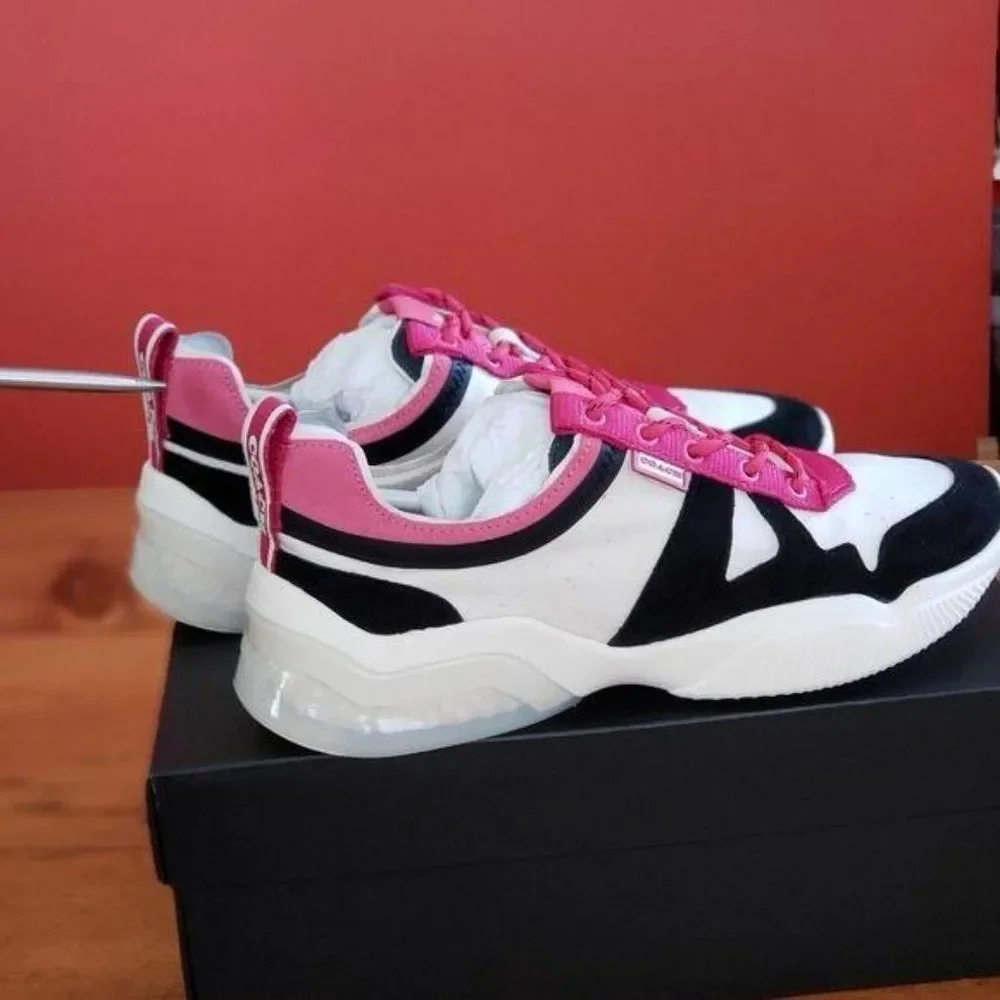 COACH Citysole Runner Sneakers Women's 8B in Chalk Black Running Walking Jogging